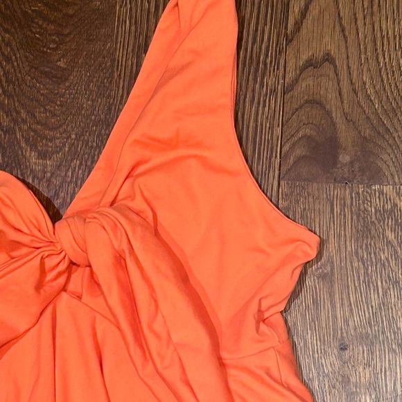 Susana Monaco Orange One Shoulder Flounce Tank Top - Picture 3 of 10